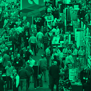 attendees at the NFMT expo floor