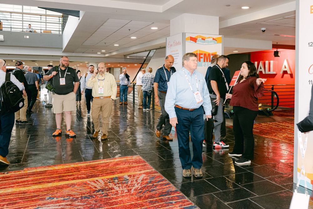 Attendees arriving at the NFMT exhibit hall